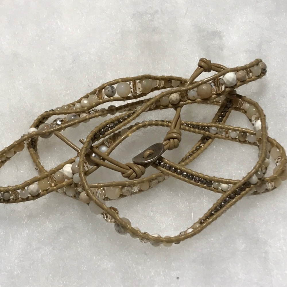 Chan Lou tan wrap bracelet, 35 inches - Picture 3 of 4